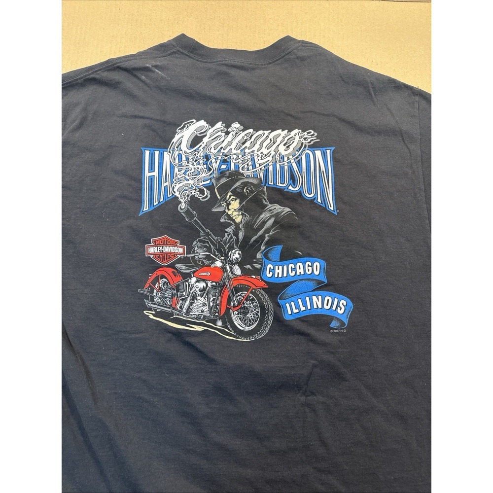 Chicago Harley Davidson Gangster Tommy Gun Men's XXL Tshirt